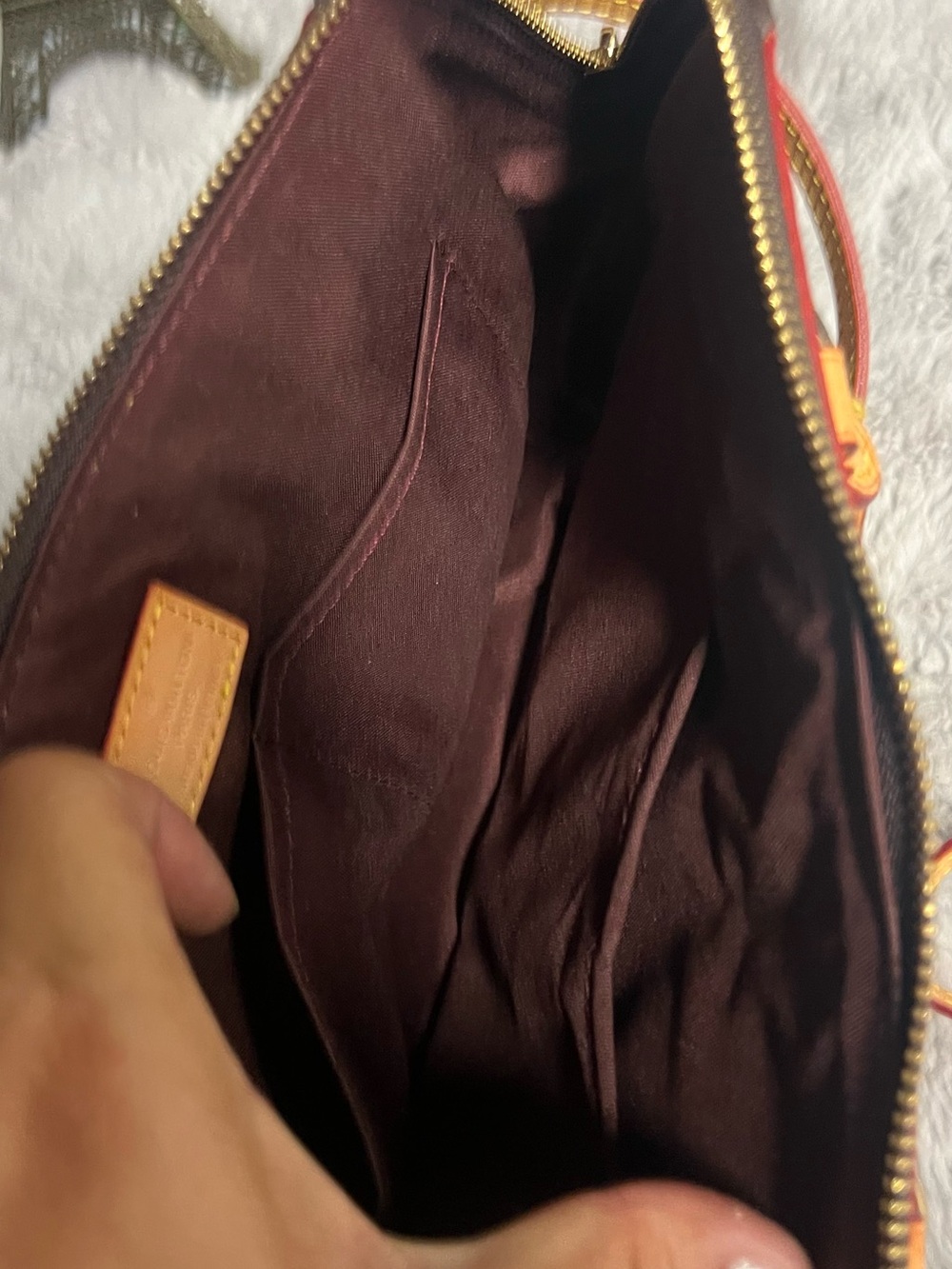 Brown Monogram Canvas Satchel with Natural Vachetta Handles - Picture 3 of 3